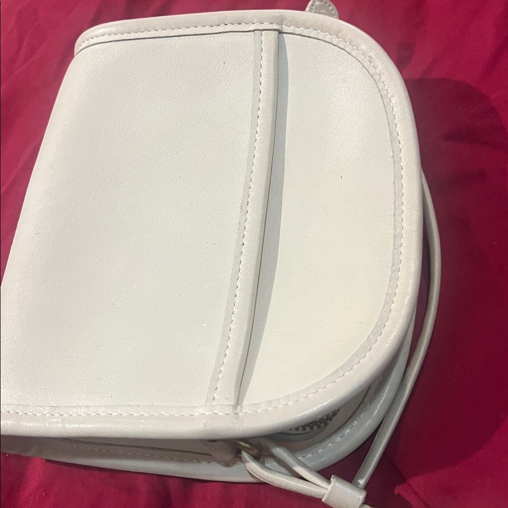 Vintage 90's Leather Coach Abbie Crossbody Bag Bone color - Picture 5 of 12